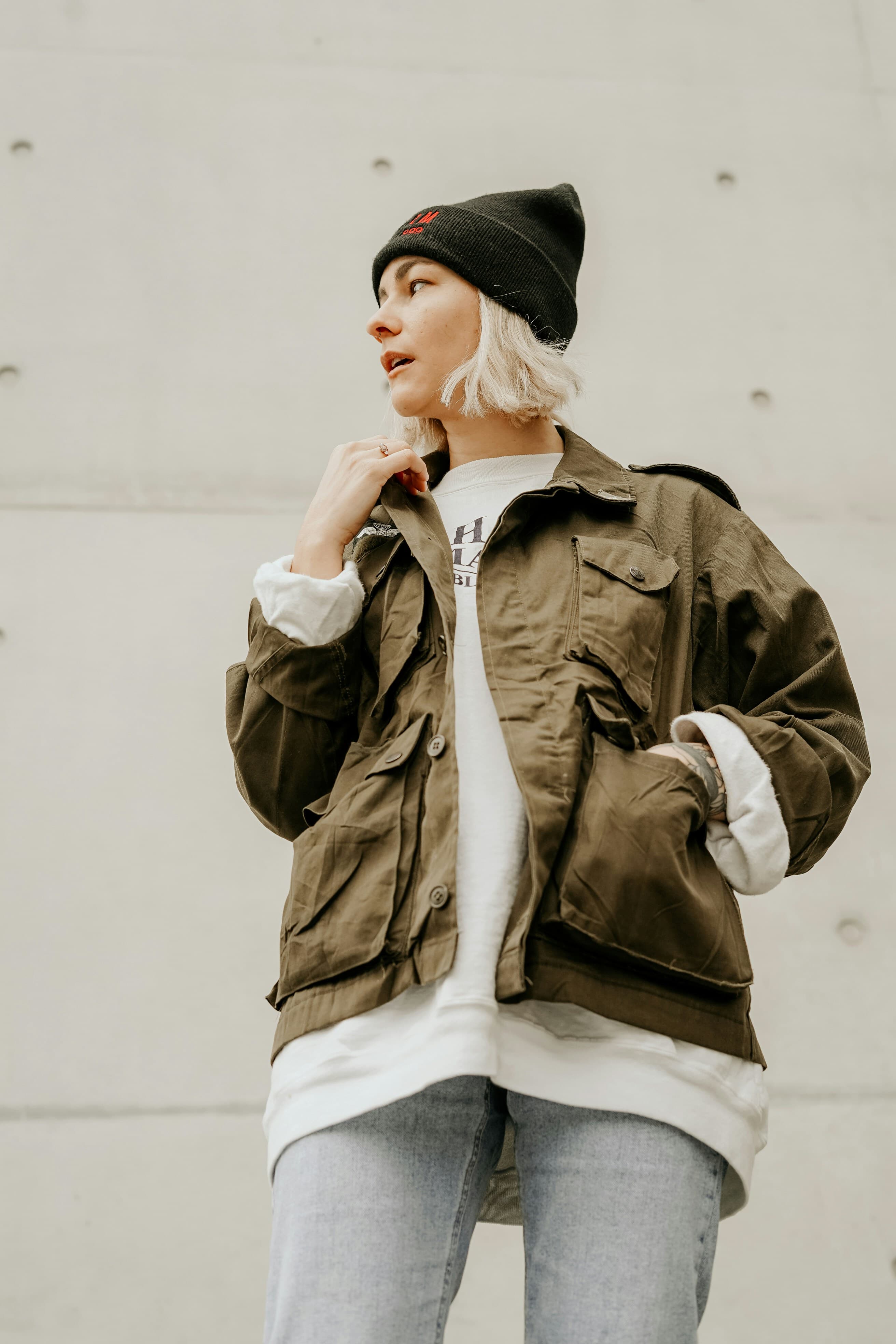 Camel cashmere coat on a hanger